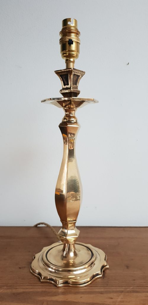French Cast Brass Table Lamp Base, Rewired and Pat Tested
