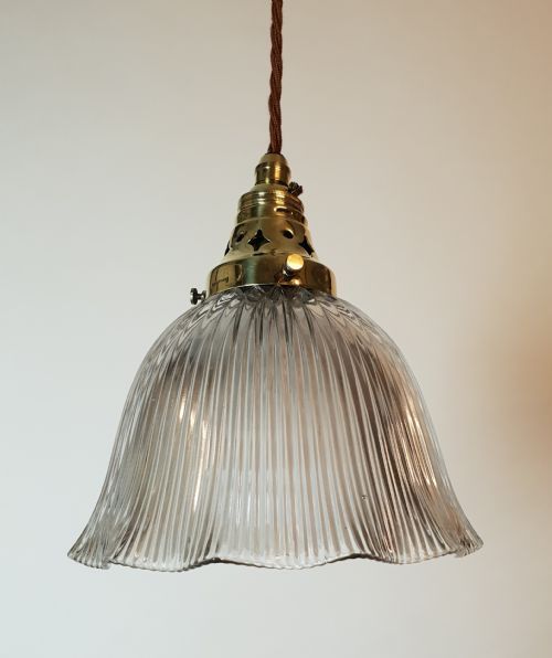No 3 of 4, Holophane Pendant Ceiling Lights, Rewired