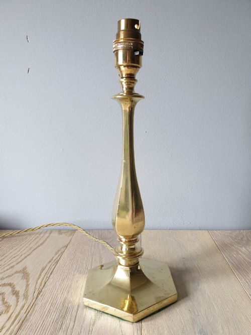 Elegant C1910 Cast Brass Table Lamp, Rewired and Pat Tested