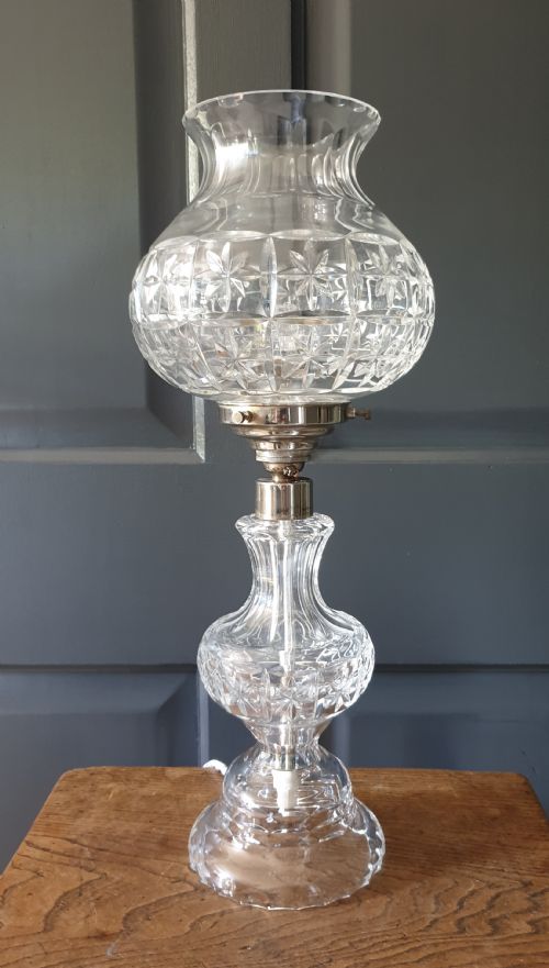 Crystal Mushroom Table Lamp, Rewired and Pat Tested