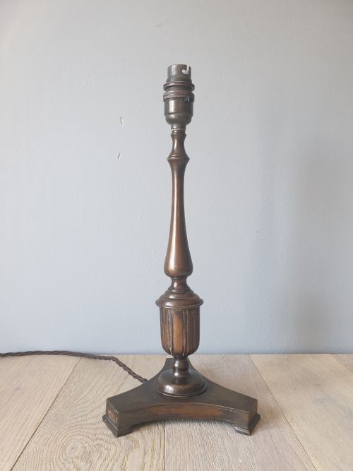 Faraday & Sons Bronzed Brass Table Lamp, Rewired and Pat Tested