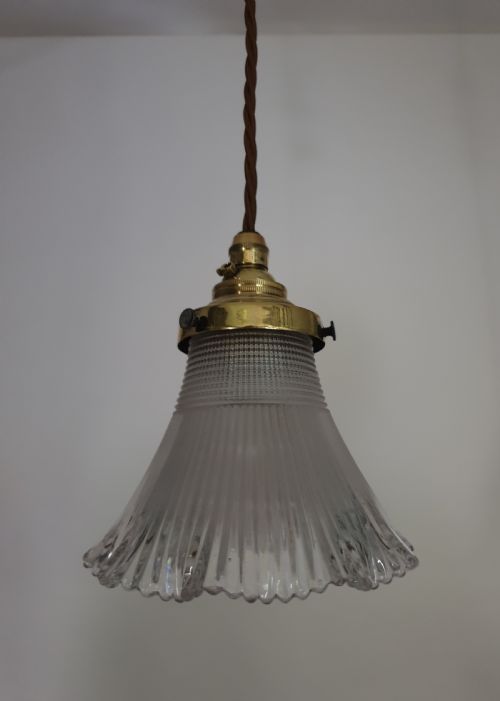 Small Holophane Ceiling Light, Rewired