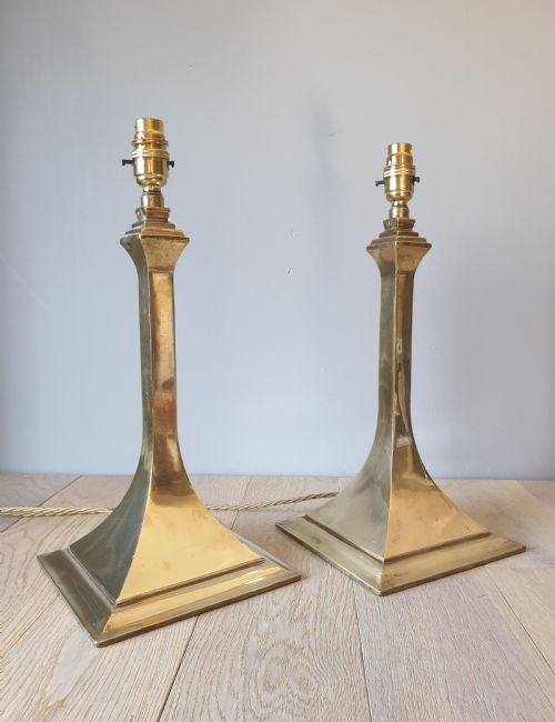 Pair of Revo Brass Table Lamps, Rewired and Pat Tested