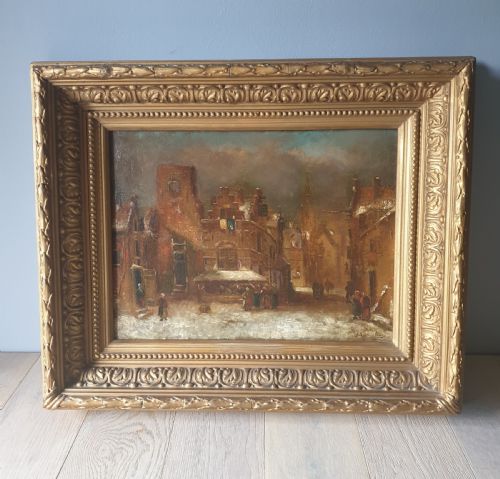 "Amsterdam" by H. Scheltema (1861-1941). Original Oil on Canvas