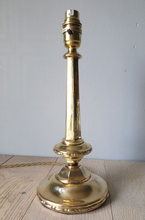 Edwardian Cast Brass Table Lamp, Rewired and Pat Tested