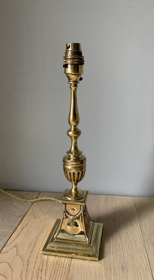 Edwardian Cast Brass Table Lamp, Rewired and Pat Tested