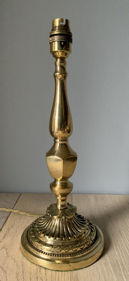 C1910 Ornate Brass Table Lamp Rewired and Pat Tested