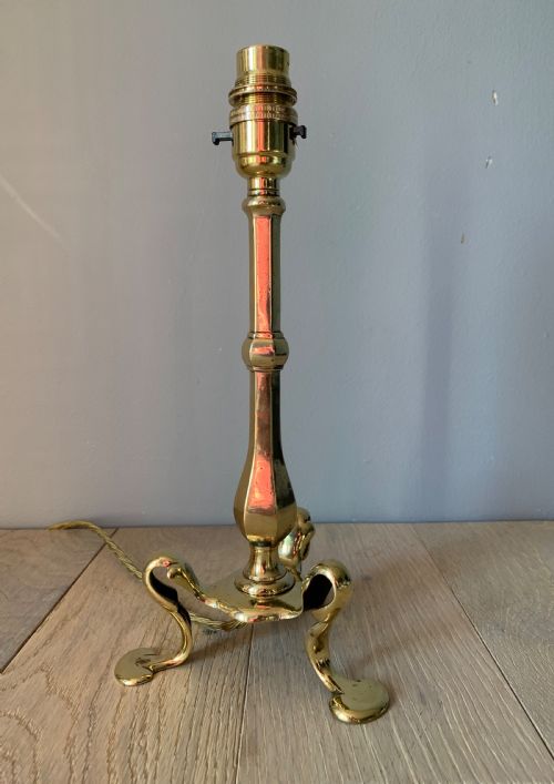 C1910 Brass Pullman Table Lamp, Rewired and Pat Tested