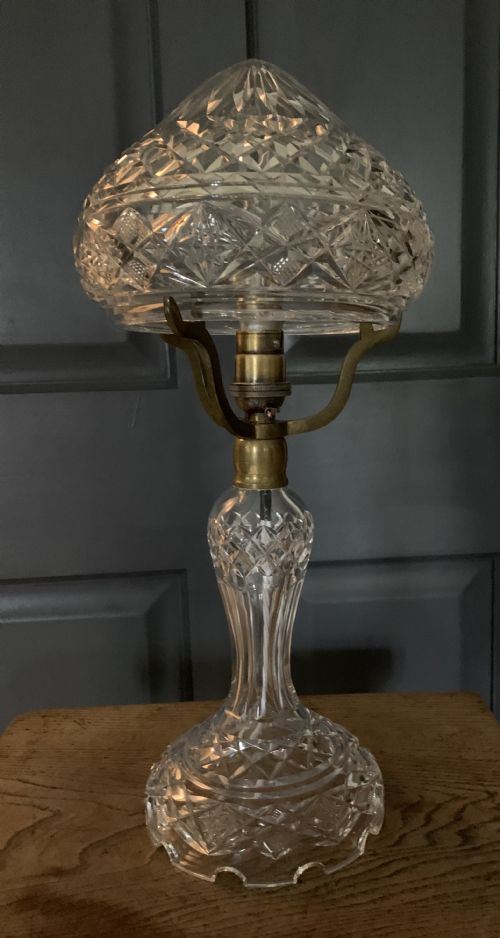 Crystal Mushroom Table Lamp, Rewired and Pat Tested