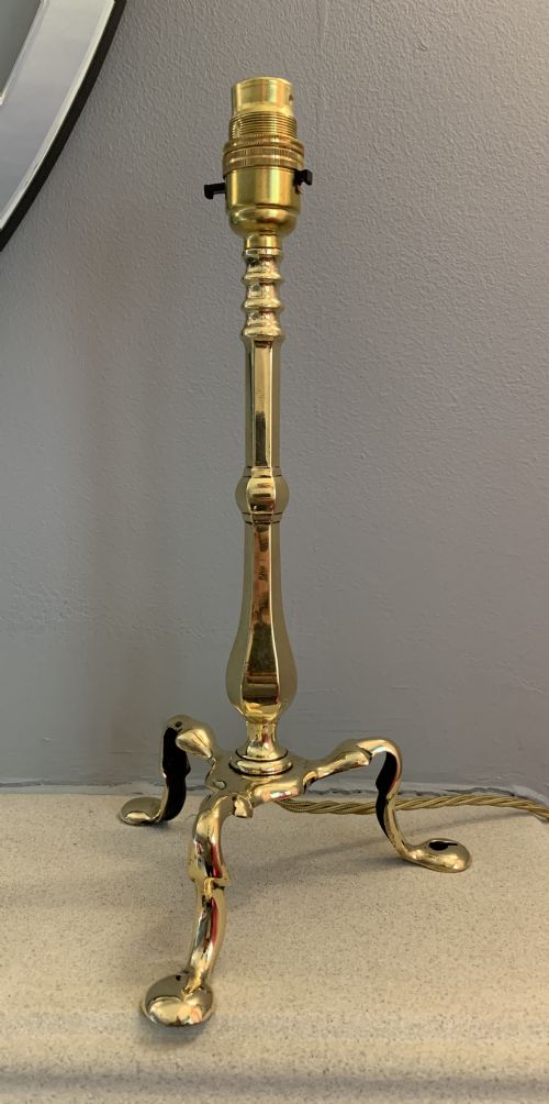 C1910 Brass Pullman Table Lamp Rewired and Pat Tested