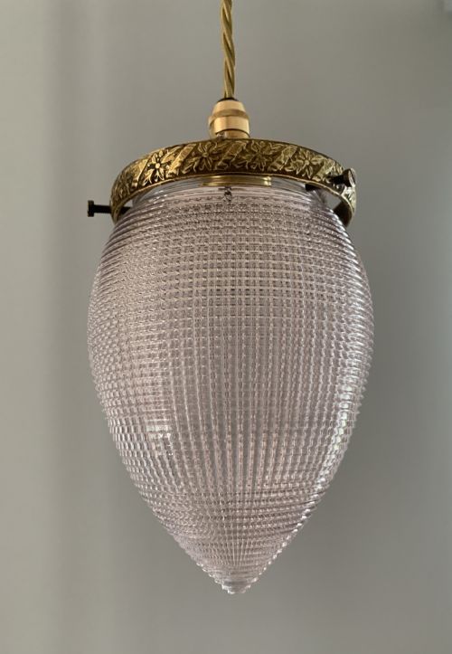 C1920’s Prism Ceiling Pendant Light, Rewired