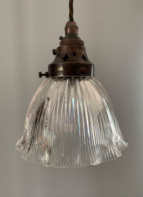 C1910 Small Holophane Ceiling Light, Rewired