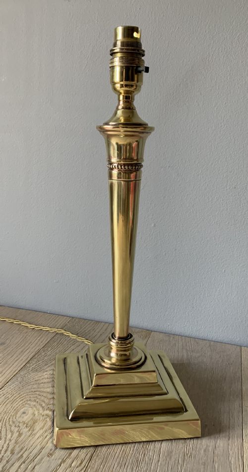 1920’S Brass Torch Table Lamp, Rewired and Pat Tested