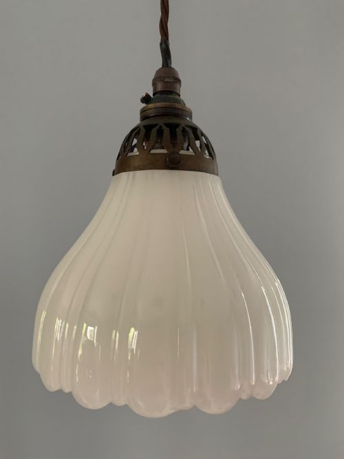 Moonstone Opaque Milk Glass Pendant Ceiling Light, Lamp, Shade