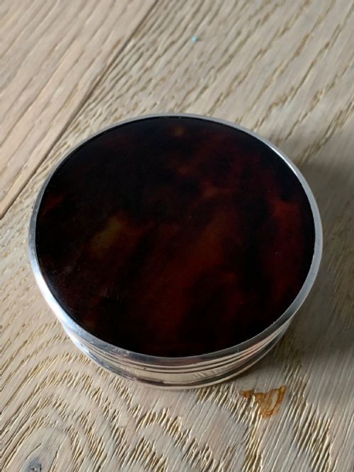 fig 3. Beautiful English 1918 Solid Silver & Faux Tortoiseshell Jewellery Box; Trinket Box