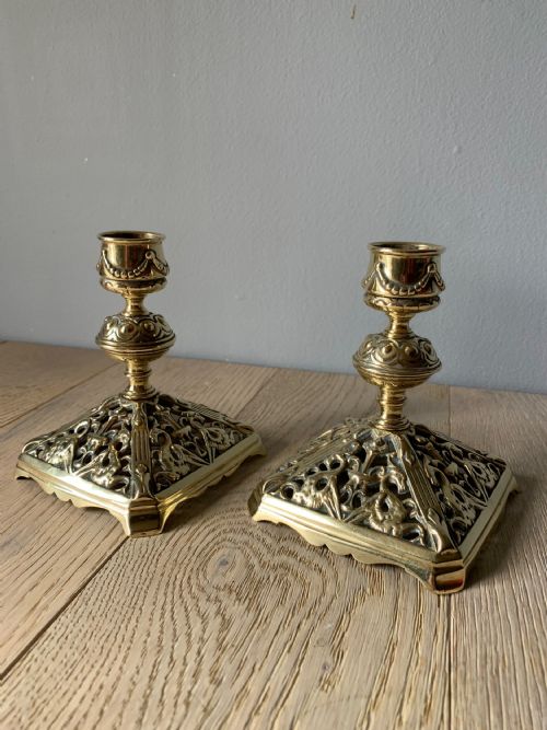 A Fine Pair of William Tonks Cast Brass Candlesticks, C1880