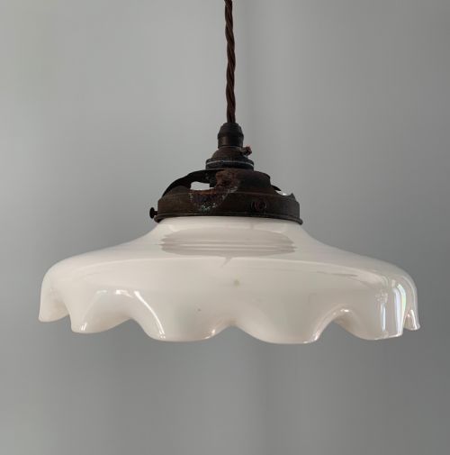 German Ceiling Lamp C1920; by Schott Jena Autosit; Rewired