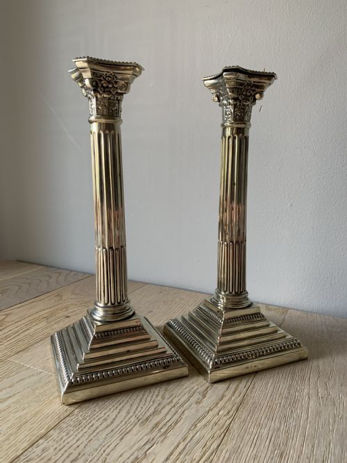 Pair of Thomas White, C1880, Sheffield Silver Plated Candlesticks