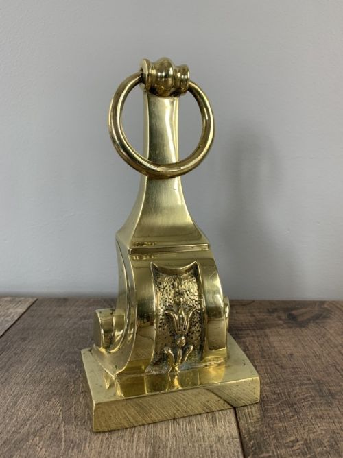 Victorian Heavy Brass Door Stop / Doorstop