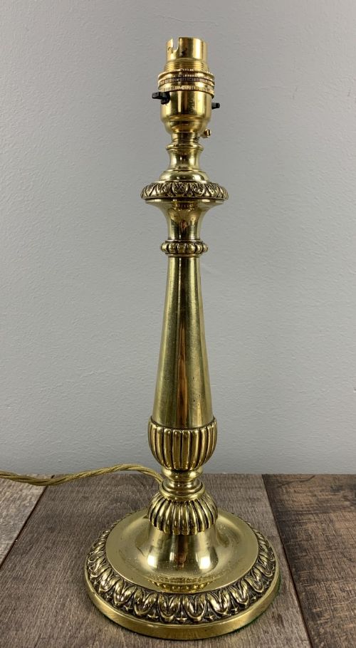 C1900 Cast Brass Table Lamp, Rewired and Pat Tested