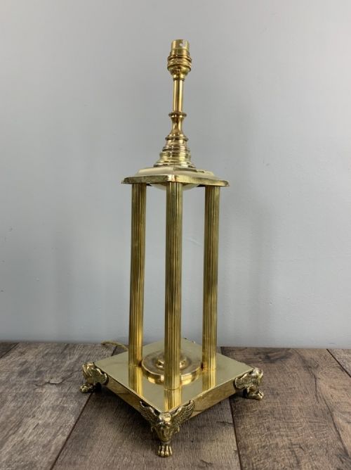 Magnificent Large Victorian Four Column Table Lamp, Rewired