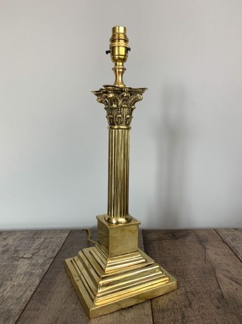 Quality Victorian Corinthian Column Table Lamp, Rewired and Pat Tested