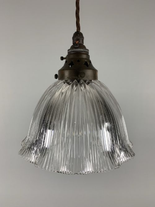 Holophane Pendant Ceiling Light, Original Shade, Rewired