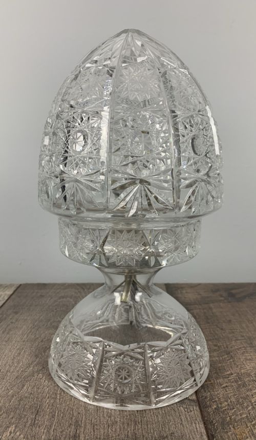 C1920 Cut Glass Mushroom Table Lamp, Rewired and Pat Tested