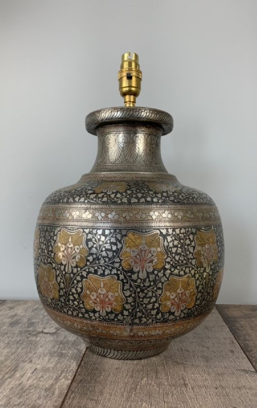 Early 20th Century Persian Vase Table Lamp, Rewired and Pat Tested