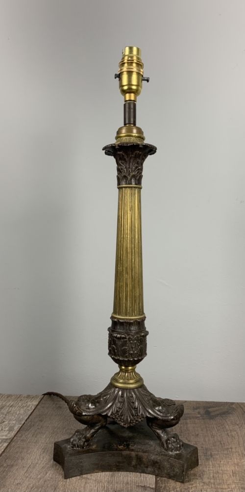 Charles X French Ormolu Brass Bronze Table Lamp, Rewired and Pat Tested