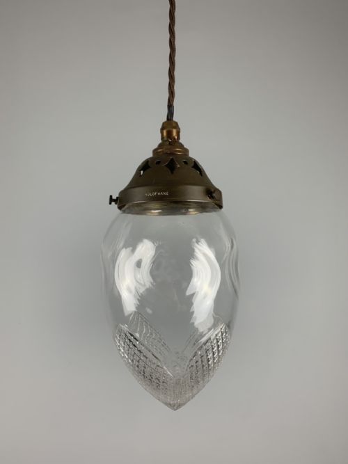 1930s Holophane Acorn Pendant Ceiling Light, Rewired