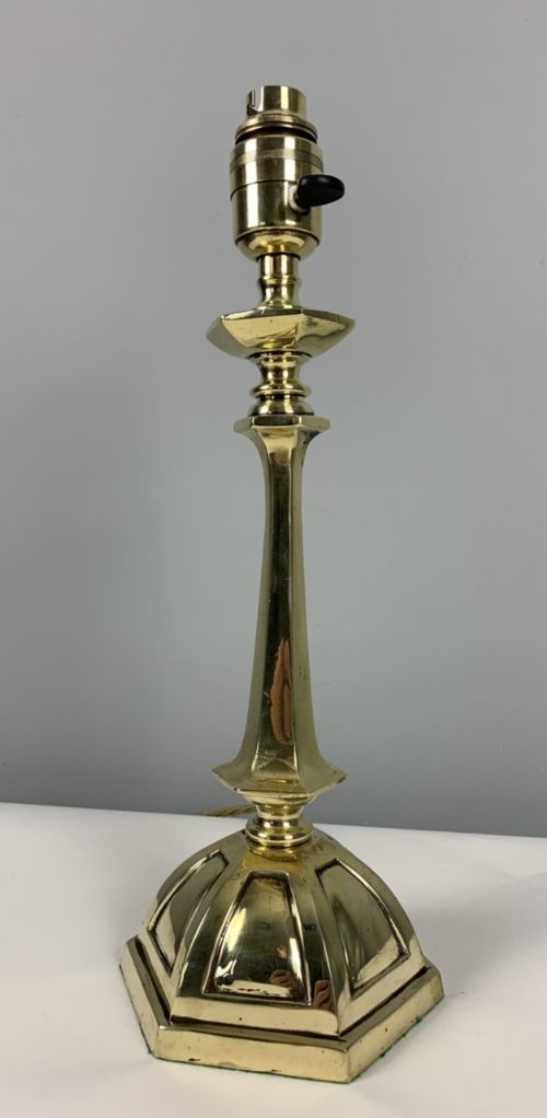 Quality 1920’S Cast Brass Table Lamp Rewired and Pat Tested