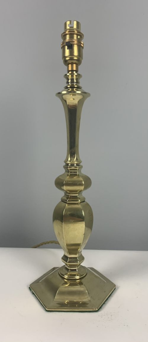 C1920 Solid Cast Brass Table Lamp Rewired and Pat Tested