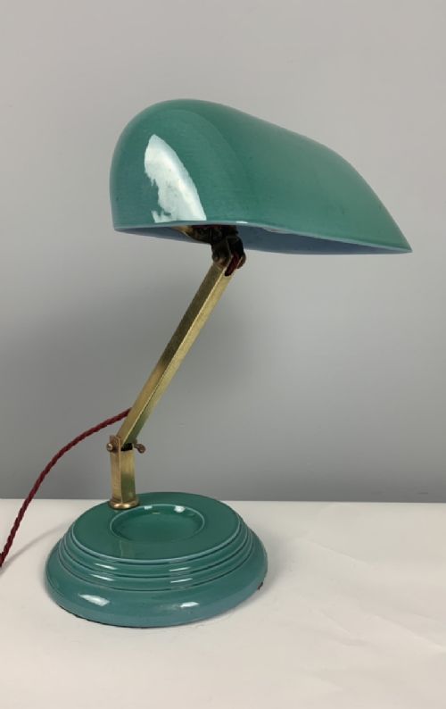 1930s Art Deco Wedgwood Bankers Table Lamp; Rewired and Pat Tested