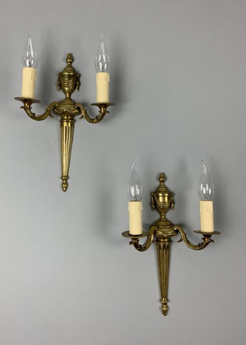 Pair of 1920s French Wall Lights, Rewired