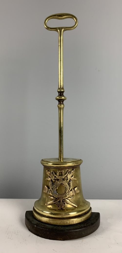 Victorian Brass Doorstop with Coat of Arms