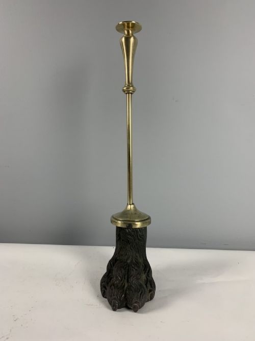 Early Victorian Cast Iron Foot Brass Doorstop Door Stop Door Porter