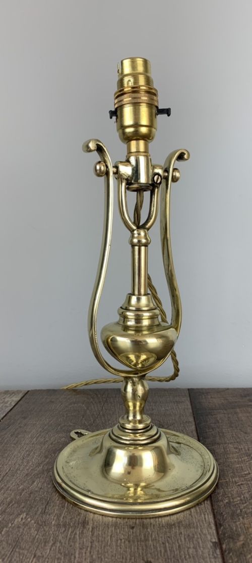 C1900 Brass Gimbal Table Lamp Wall Light, Rewired and Pat Tested