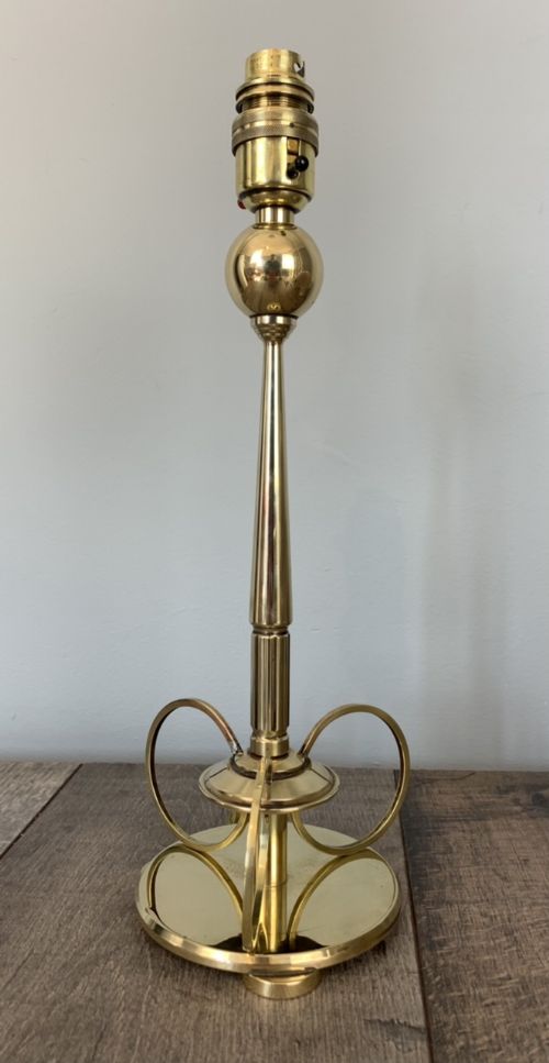Art Deco Brass Ring Table Lamp, Rewired and Pat Tested