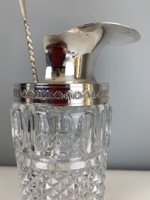 fig 1. Art Deco Glass Cocktail Shaker & Stirring Spoon