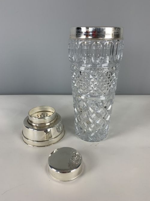fig 1. Art Deco Glass & Silver Plated Cocktail Shaker, c1930