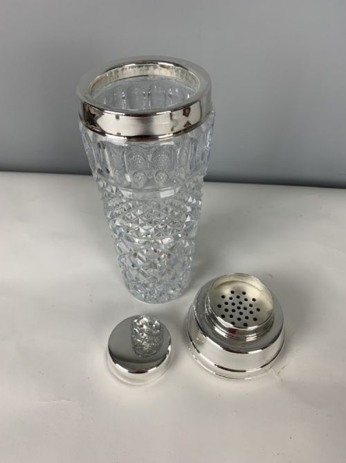 fig 1. Art Deco Glass & Silver Plated Cocktail Shaker, C1930