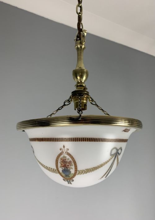 Small 1930s Hall Ceiling Light Plaffonier, Rewired