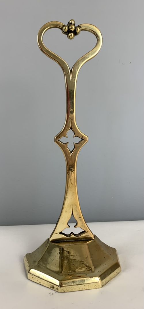 Brass Doorstop Door Porter Door Stop Gothic Revival Design,original Lead Weight C1850