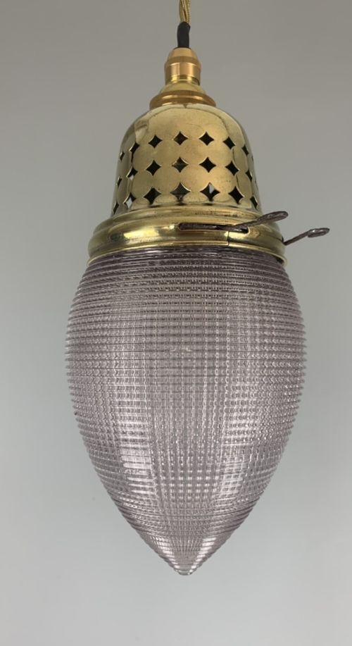 Glass Prism Shade Pendant Ceiling Light, Rewired