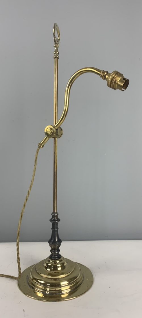 French 1920s Rise and Fall Adjustable Desk Table Lamp, Rewired and Pat Tested