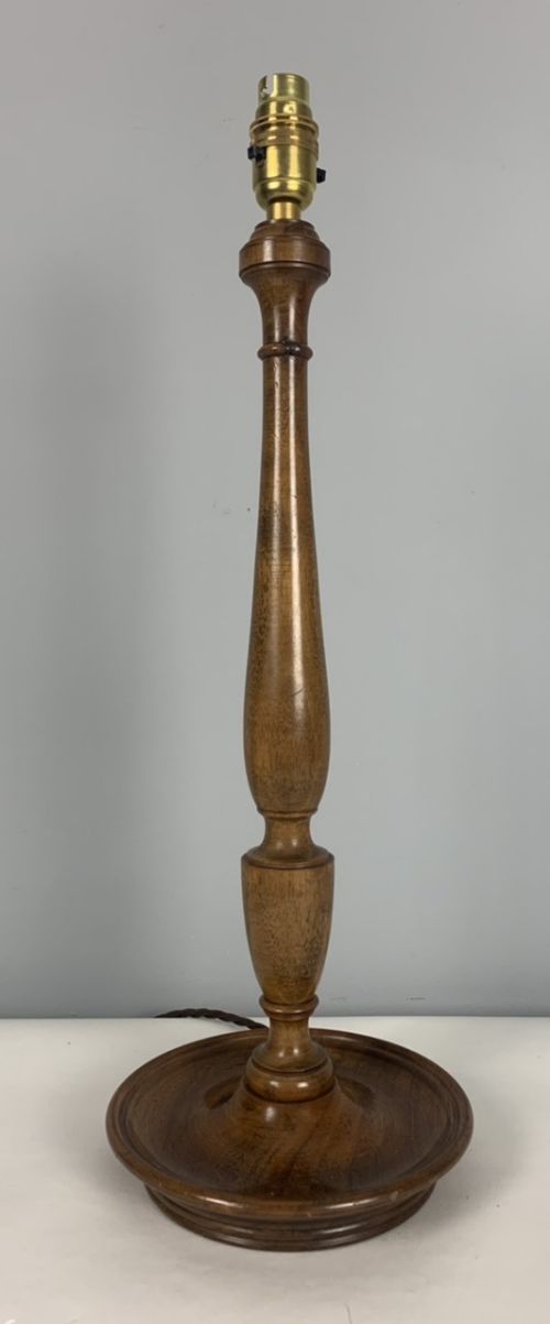 Tall Walnut Table Lamp, Rewired and Pat Tested