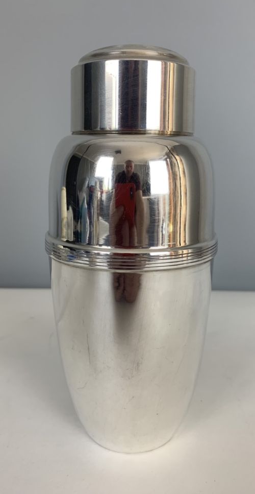 Art Deco 2 Piece Silver Plated Cocktail Shaker