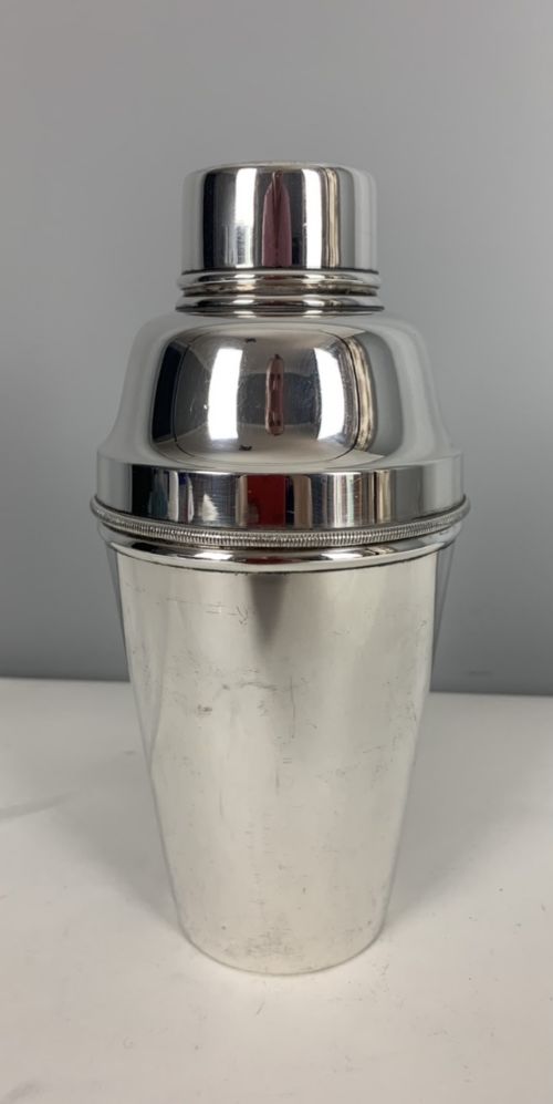 One Pint Art Deco Silver Plated Cocktail Shaker