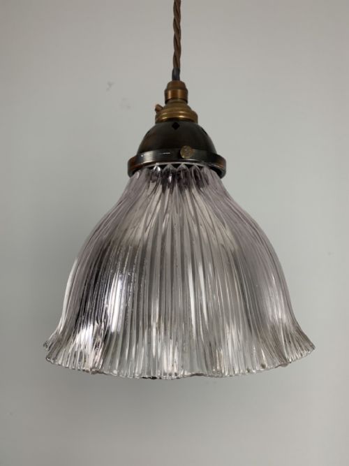 Holophane Pendant Ceiling Light, Original Shade,  Dated 1909, Rewired